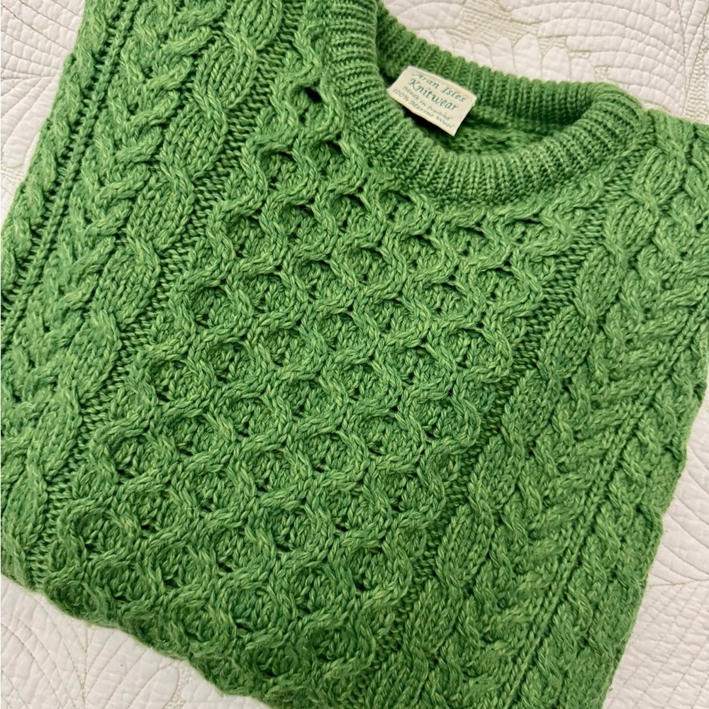 Green Cable Knit Sweater